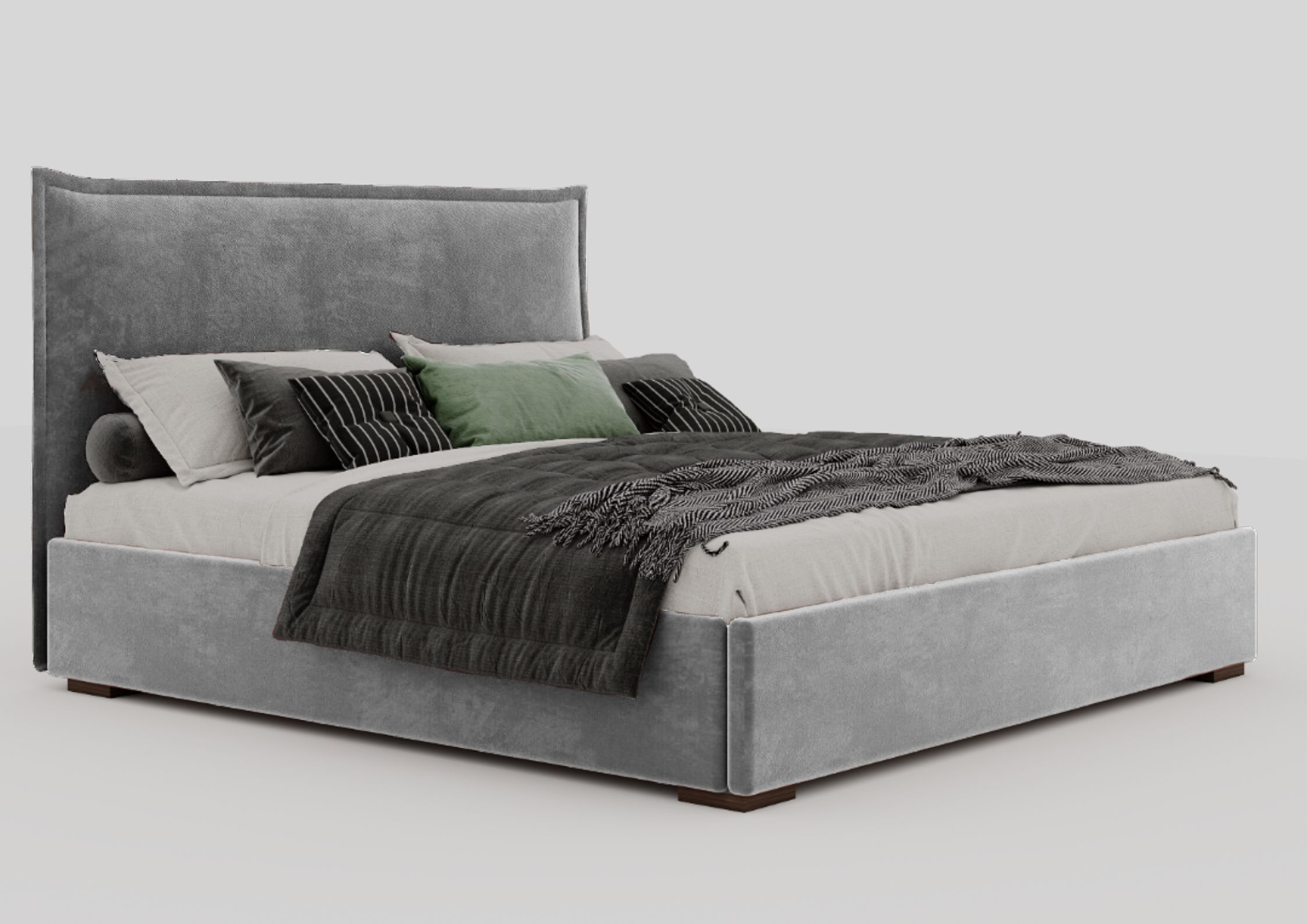 Szare łóżko 180x200cm